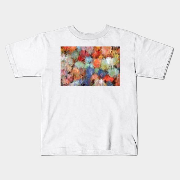 Colorful trees forest Kids T-Shirt by redwitchart